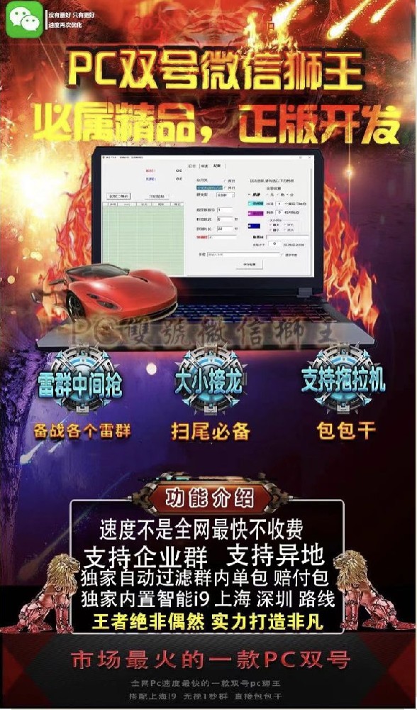 微信电脑pc双号狮王官网-电脑双号狮王扫尾软件自助商城-pc光速狮王双号周卡激活码